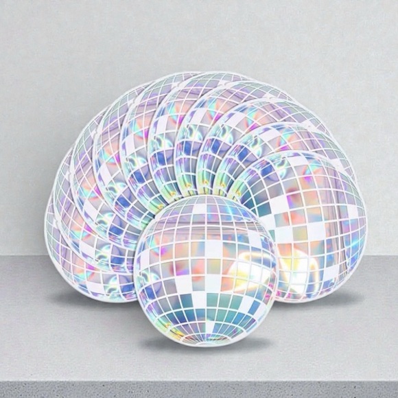 Disco Holographic Reusable Bags, Set of 10 - Picture 1 of 6